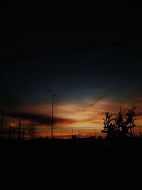 Silhouette trees against sky during sunset