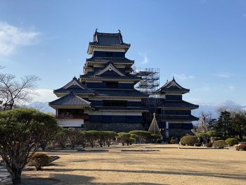 View of pagoda against sky