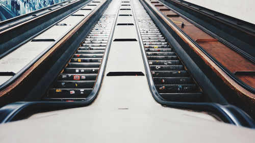 High angle view of escalator