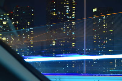 Illuminated city at night