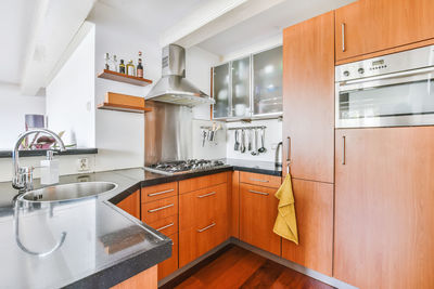 View of kitchen counter at apartment