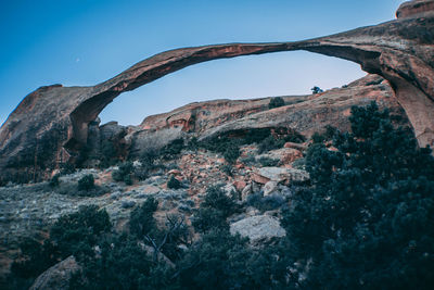 Low angle view of rock formation