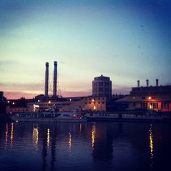 View of river at night