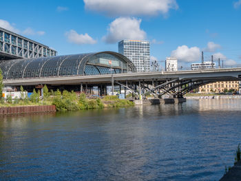 Bridge over river against sky