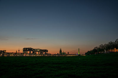 View of cityscape against sky during sunset