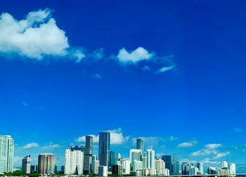 Modern buildings against blue sky