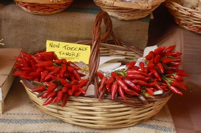 Close-up of red chilies for sale