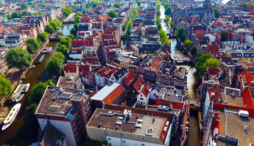 High angle view of cityscape