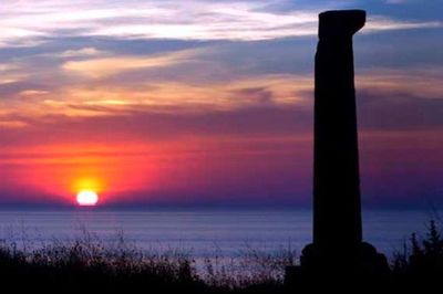 Scenic view of sunset over sea