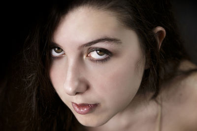 Close-up portrait of a beautiful young woman