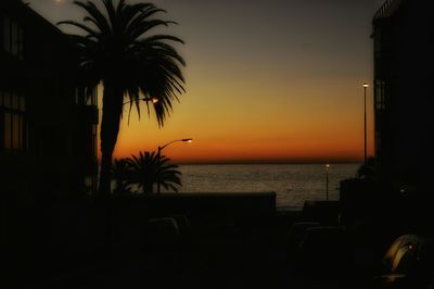 Scenic view of sea at sunset