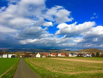 Panoramic shot of townscape against sky