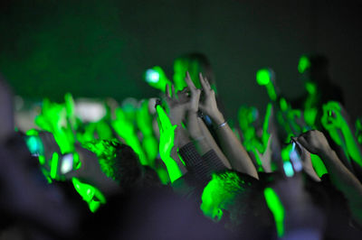 Group of people enjoying at music concert