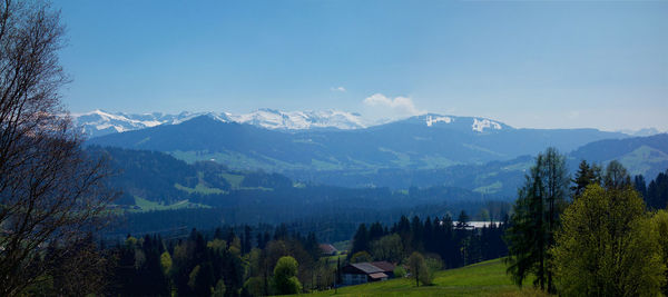 Scenic view of mountains against sky