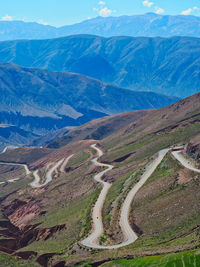 High angle view of mountain road