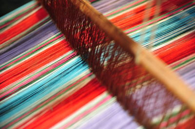 Close-up of multi colored threads