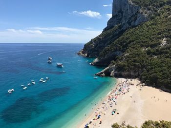 High angle view of beach