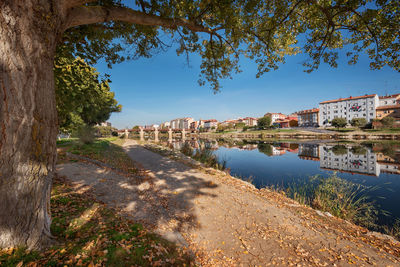 Canal passing through city