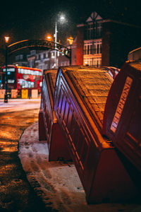 Illuminated building at night