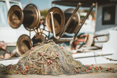 Close-up of fishing net