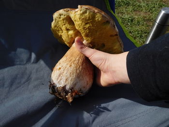 Close-up of woman eating food