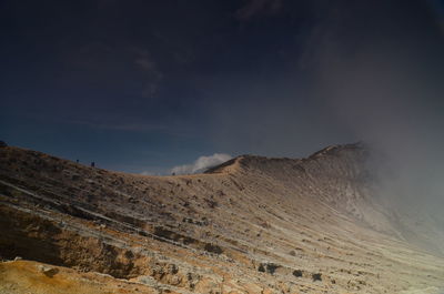 Scenic view of volcanic mountain against sky