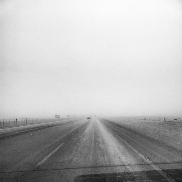 transportation, the way forward, road, road marking, copy space, clear sky, diminishing perspective, vanishing point, mode of transport, empty, car, sky, highway, land vehicle, on the move, street, no people, outdoors, day