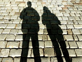 High angle view of shadow on ground