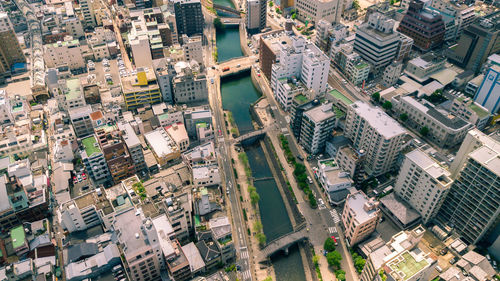 High angle view of cityscape