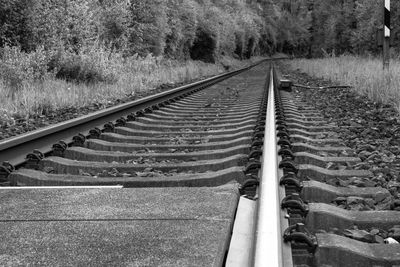 High angle view of railroad tracks