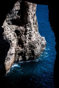 Rock formation in sea