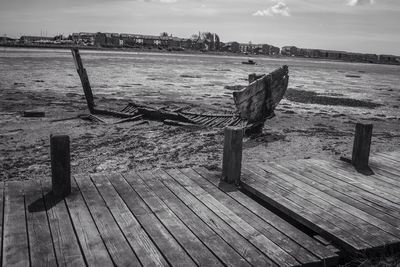 Wooden pier on sea