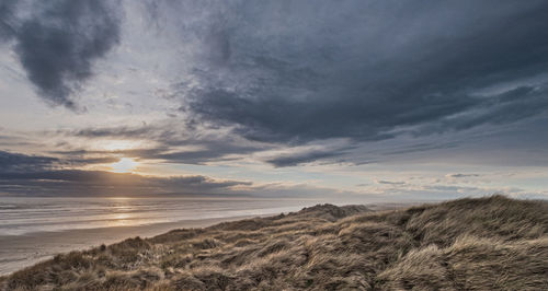 Sun setting at oreti beach