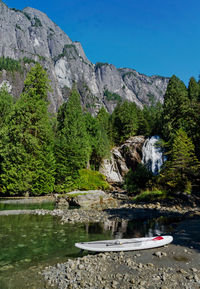 Scenic view of lake against mountain