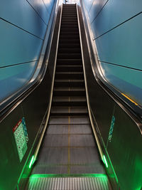 Low angle view of escalator on building