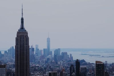 New york skyline with copy space on clear sky