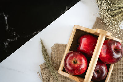 High angle view of fruits on table