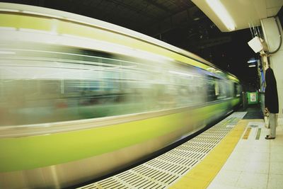 Train at railroad station platform