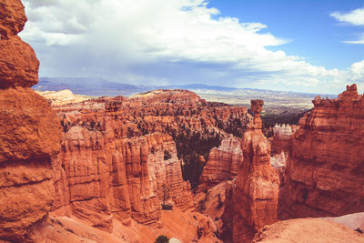 View of rock formations against sky