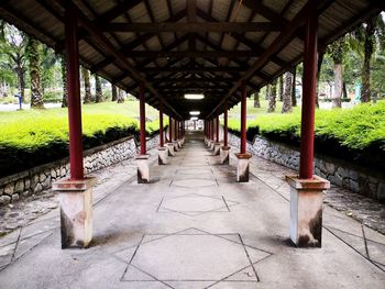 Empty footpath in park