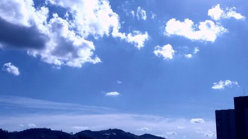 Scenic view of mountains against cloudy sky