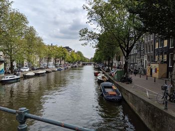 View of canal in city