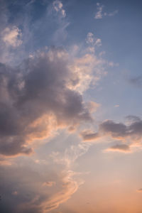 Low angle view of sky during sunset