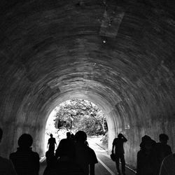 Tourists in tunnel