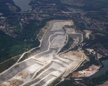 High angle view of land