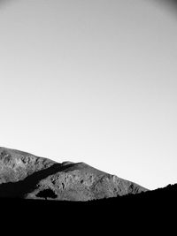 Scenic view of arid landscape against clear sky