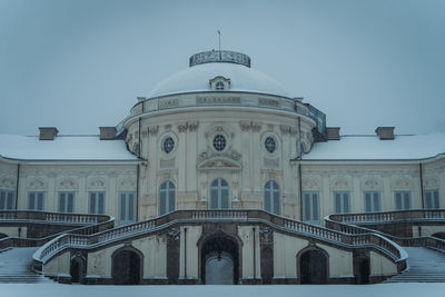 Low angle view of building against clear sky