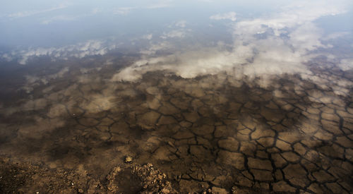 Aerial view of barren landscape