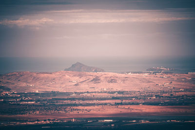 Scenic view of desert against sky