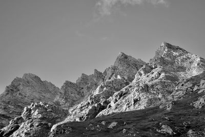 Scenic view of rocky mountains against sky